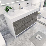 Elegant Ashley Freestanding Bathroom Vanity With Reinforced Double Acrylic Sink, Soft Closing Drawers & Doors