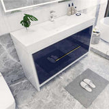 Modern Bathroom Vanity Cabinet With Acrylic Sink, 3 Drawers & 2 Doors