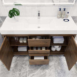 Modern Bathroom Vanity Cabinet With Acrylic Sink, 3 Drawers & 2 Doors