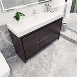 Modern Bathroom Vanity Cabinet With Acrylic Sink, 3 Drawers & 2 Doors