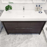 Modern Bathroom Vanity Cabinet With Acrylic Sink, 3 Drawers & 2 Doors