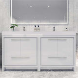 Elegant Ashley Freestanding Bathroom Vanity With Reinforced Double Acrylic Sink, Soft Closing Drawers & Doors