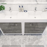 Elegant Ashley Freestanding Bathroom Vanity With Reinforced Double Acrylic Sink, Soft Closing Drawers & Doors