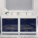 Elegant Ashley Freestanding Bathroom Vanity With Reinforced Double Acrylic Sink, Soft Closing Drawers & Doors