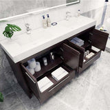 Elegant Ashley Freestanding Bathroom Vanity With Reinforced Double Acrylic Sink, Soft Closing Drawers & Doors