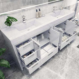 Elegant Ashley Freestanding Bathroom Vanity With Reinforced Double Acrylic Sink, Soft Closing Drawers & Doors