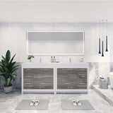 Elegant Ashley Freestanding Bathroom Vanity With Reinforced Double Acrylic Sink, Soft Closing Drawers & Doors