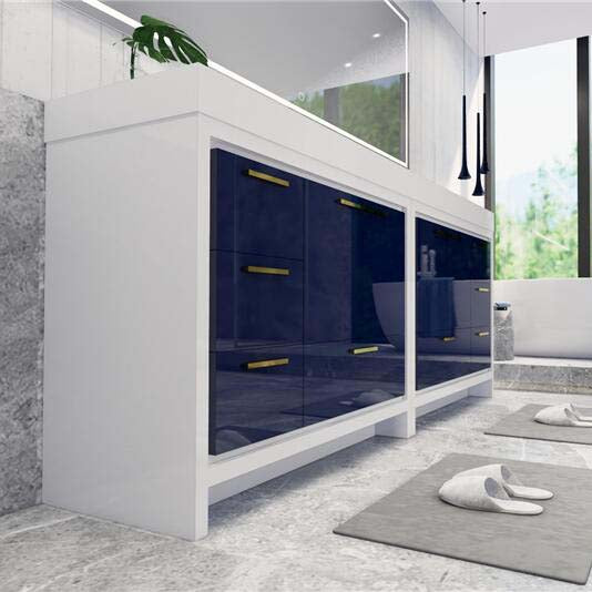 Elegant Ashley Freestanding Bathroom Vanity With Reinforced Double Acrylic Sink, Soft Closing Drawers & Doors