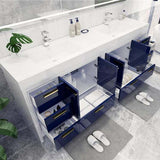 Elegant Ashley Freestanding Bathroom Vanity With Reinforced Double Acrylic Sink, Soft Closing Drawers & Doors