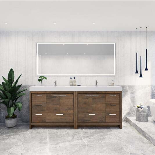 Elegant Ashley Freestanding Bathroom Vanity With Reinforced Double Acrylic Sink, Soft Closing Drawers & Doors