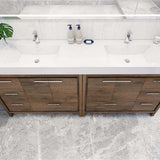 Elegant Ashley Freestanding Bathroom Vanity With Reinforced Double Acrylic Sink, Soft Closing Drawers & Doors