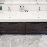 Elegant Ashley Freestanding Bathroom Vanity With Reinforced Double Acrylic Sink, Soft Closing Drawers & Doors