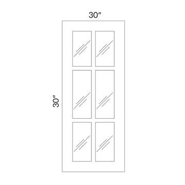 Strom Gray Shaker - Mullion Door to Match - 30"W x 30"H x 12"D