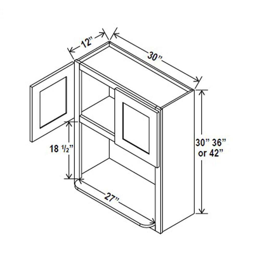 Microwave Oven Cabinet - 30W x 30H x 12D - Aspen White