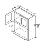 Microwave Oven Cabinet - 30W x 30H x 12D - Aspen White