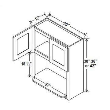 Microwave Oven Cabinet - 30W x 30H x 12D - Aria Shaker Espresso