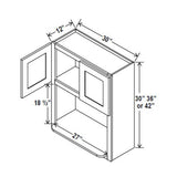 Microwave Oven Cabinet - 30W x 30H x 12D - Blue Shaker Cabinet - RTA