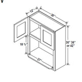 Microwave Oven Cabinet - 30W x 36H x 12D - Aria White Shaker - RTA