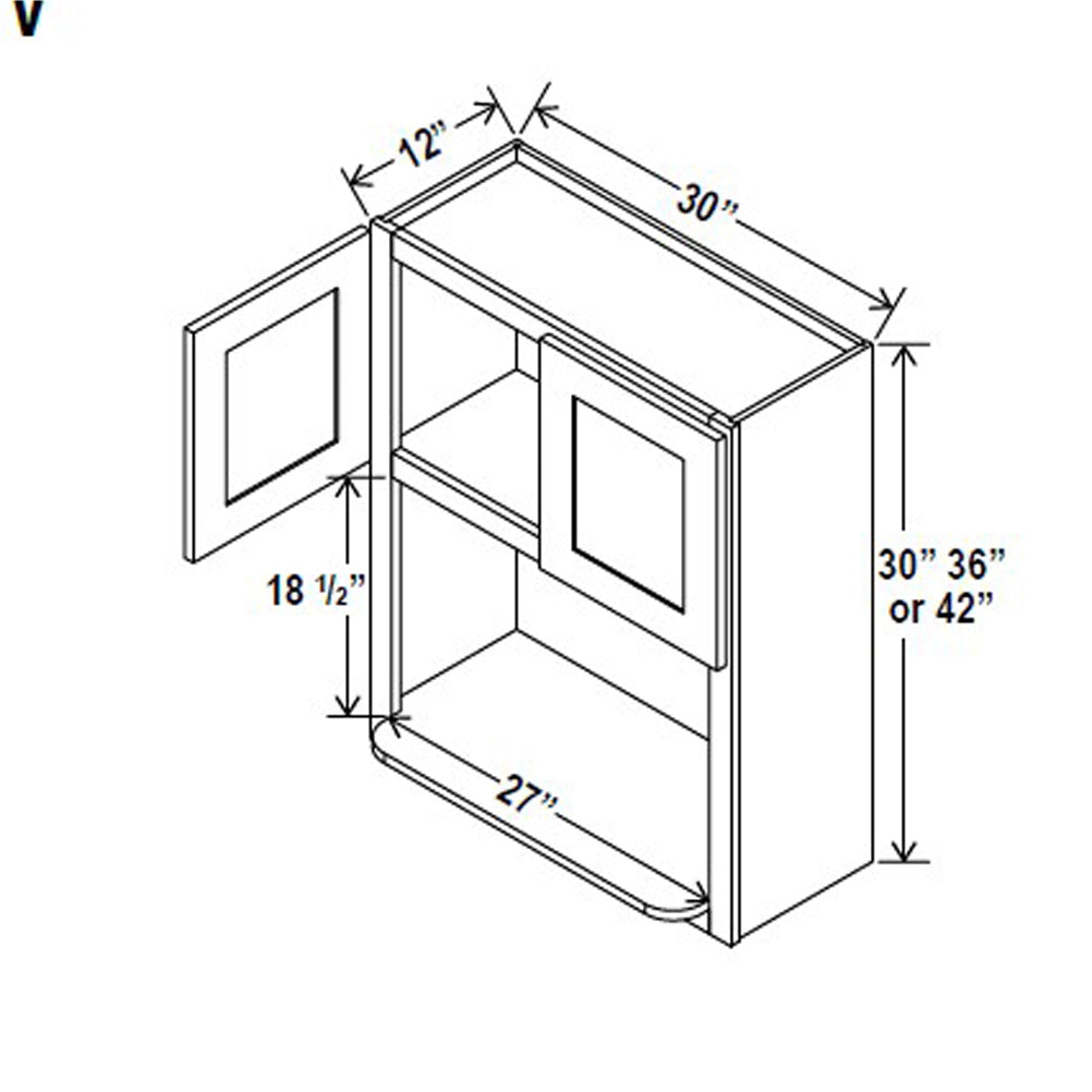 Microwave Oven Cabinet - 30W x 36H x 12D - Aspen White - RTA