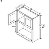 Microwave Oven Cabinet - 30W x 36H x 12D - Aria White Shaker