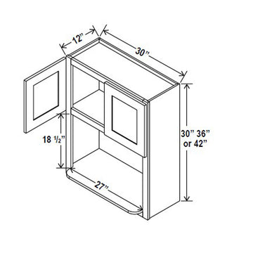 Microwave Oven Cabinet - 30W x 42H x 12D -Charleston White - RTA