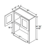 Microwave Oven Cabinet - 30W x 42H x 12D - Charleston Saddle - RTA