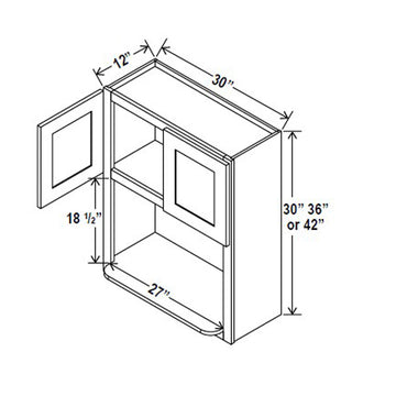 Microwave Oven Cabinet - 30W x 42H x 12D -Charleston White