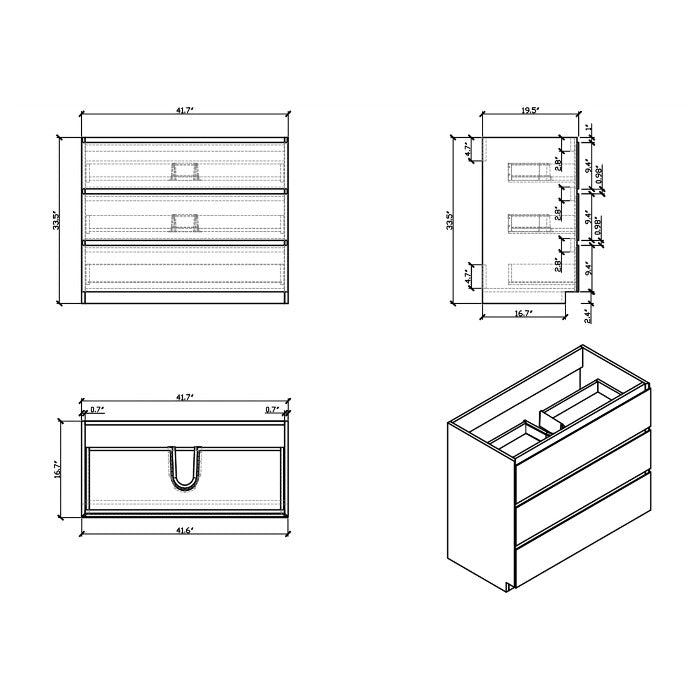 Aramco Freestanding Bathroom Vanity With Acrylic Sink & Drawers