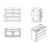 Aramco Freestanding Bathroom Vanity With Acrylic Sink & Drawers