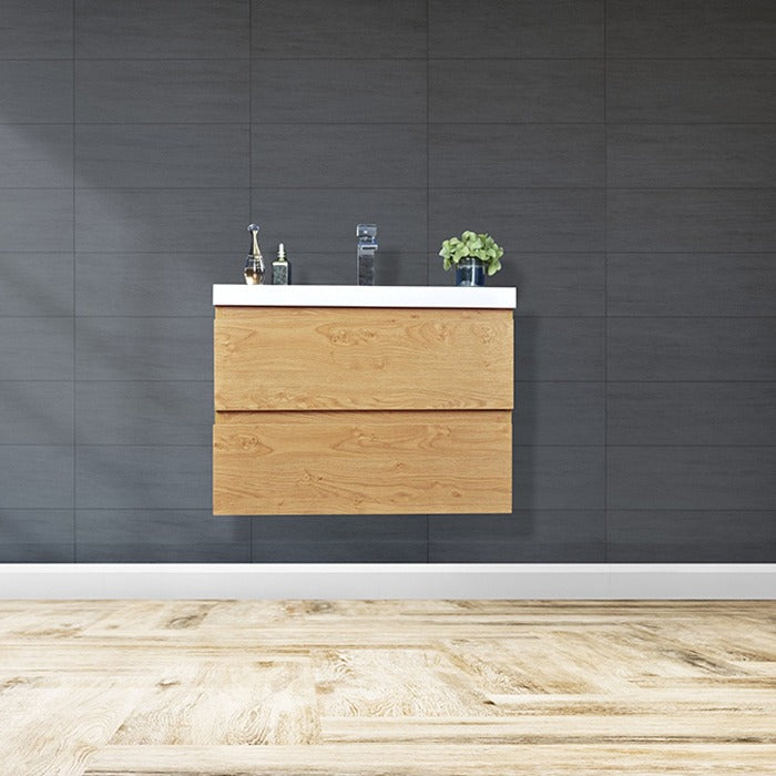 Brooklyn Floating / Wall Mounted Bathroom Vanity With Acrylic Sink