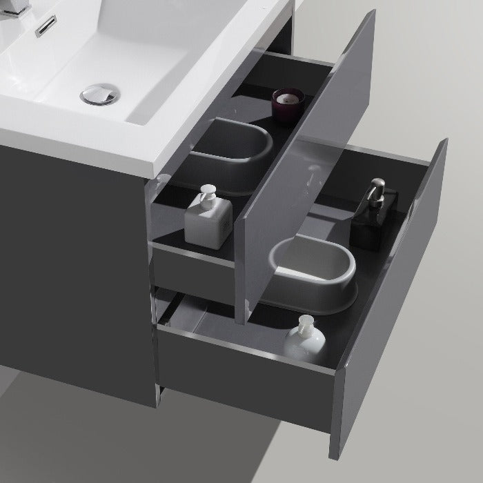 Brooklyn Floating / Wall Mounted Bathroom Vanity With Acrylic Sink