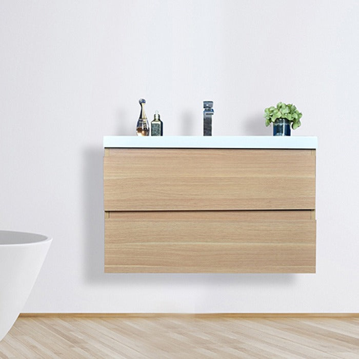 Brooklyn Floating / Wall Mounted Bathroom Vanity With Acrylic Sink