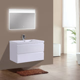 Brooklyn Floating / Wall Mounted Bathroom Vanity With Acrylic Sink