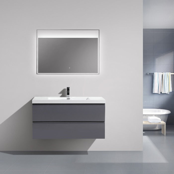 Brooklyn Floating / Wall Mounted Bathroom Vanity With Acrylic Sink