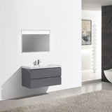 Brooklyn Floating / Wall Mounted Bathroom Vanity With Acrylic Sink