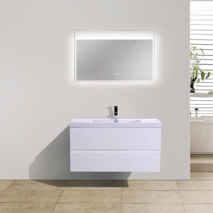 Brooklyn Floating / Wall Mounted Bathroom Vanity With Acrylic Sink