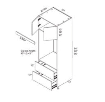 RTA - Fabric Grey - Micro-Oven Tall Cabinet | 30