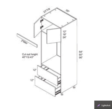 RTA - Pale Pine - Micro-Oven Tall Cabinet | 30