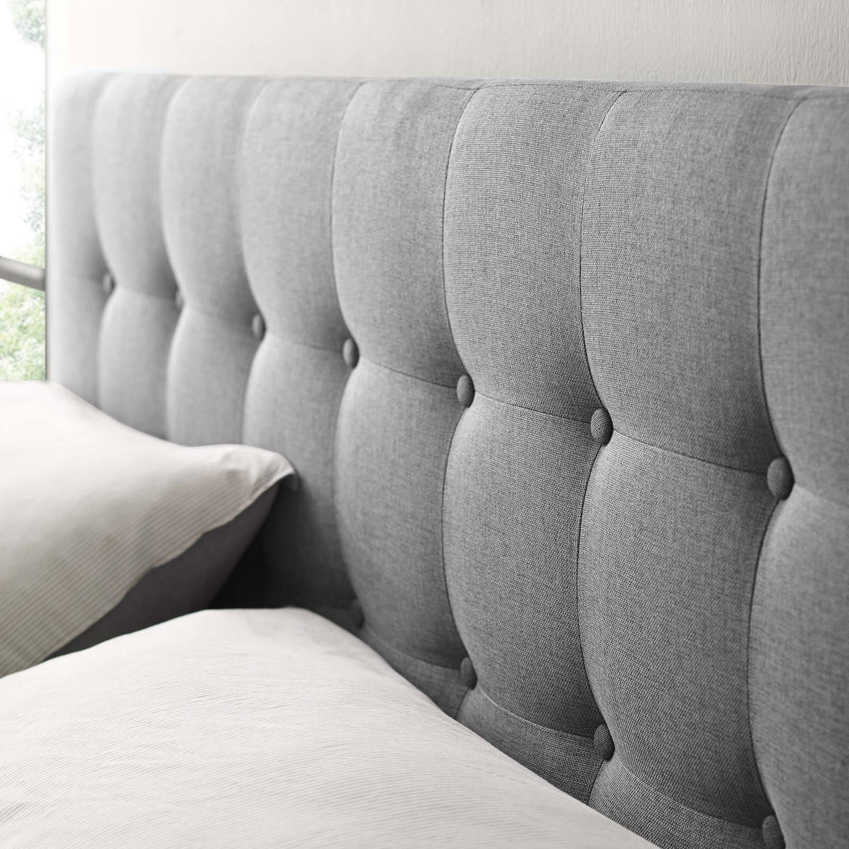 Modern Emily Tufted Performance Headboard - Farmhouse Style Bed Headboard - BUILDMYPLACE