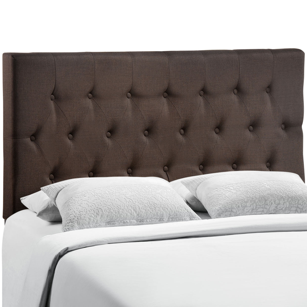 Modern Clique Upholstered Linen Fabric Full Headboard - Rectangular Headboard - BUILDMYPLACE