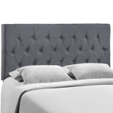 Modern Clique Upholstered Linen Fabric Full Headboard - Rectangular Headboard - BUILDMYPLACE