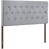 Modern Clique Upholstered Linen Fabric Full Headboard - Rectangular Headboard - BUILDMYPLACE