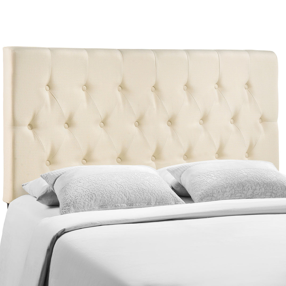 Modern Clique Upholstered Linen Fabric Full Headboard - Rectangular Headboard - BUILDMYPLACE