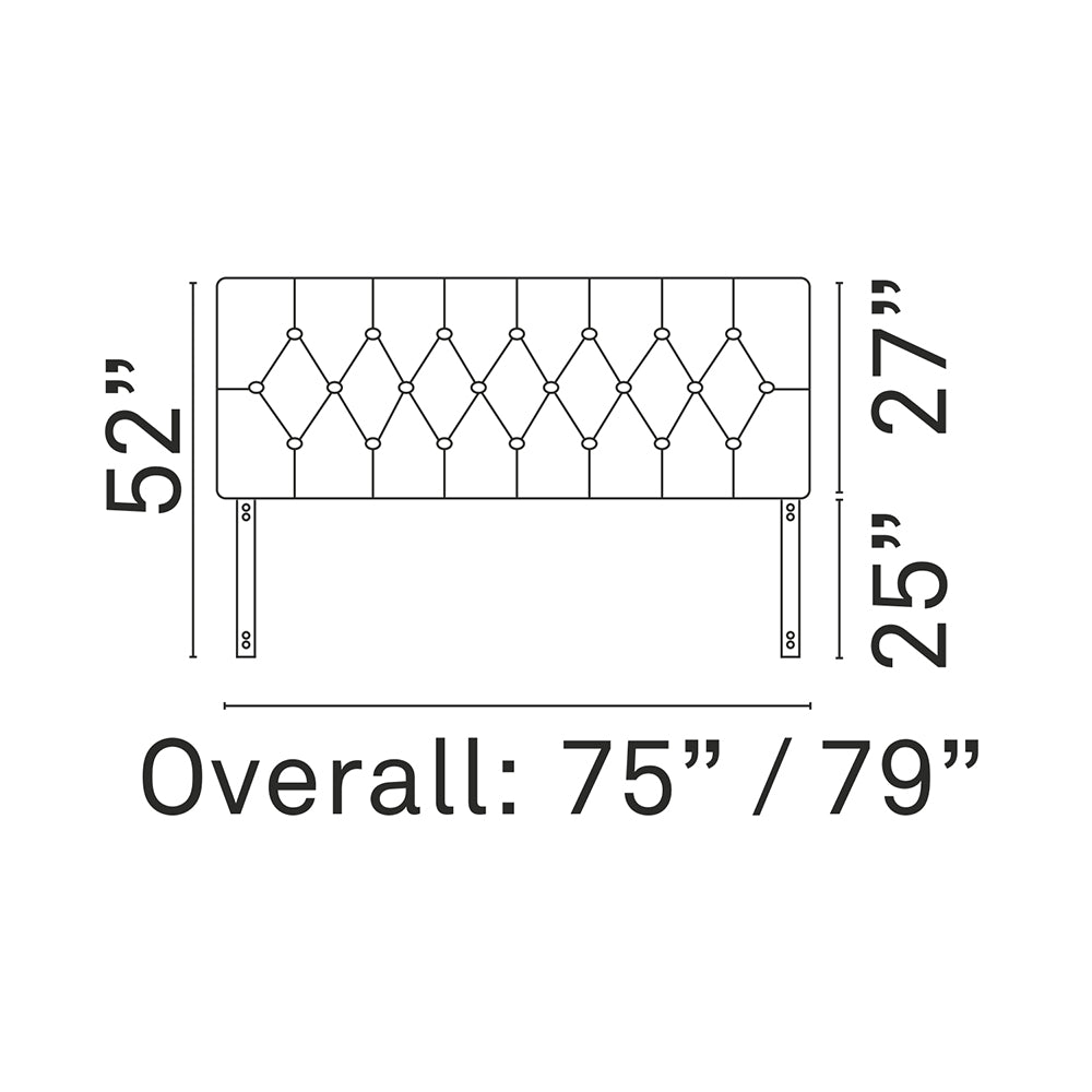 Modern Clique Upholstered Linen Fabric Full Headboard - Rectangular Headboard - BUILDMYPLACE