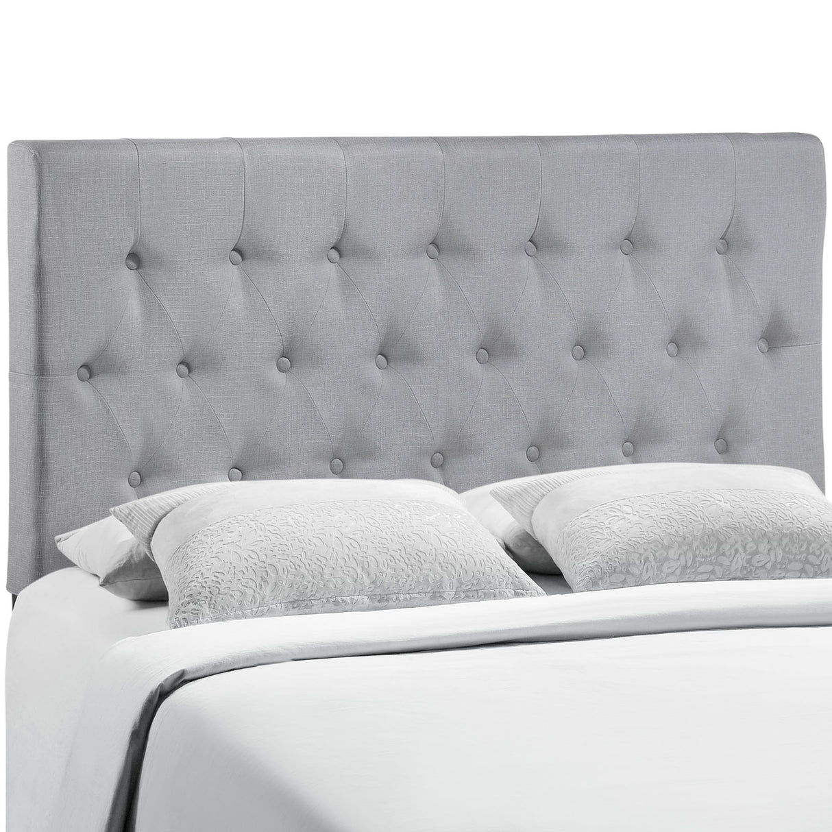 Modern Clique Upholstered Linen Fabric Full Headboard - Rectangular Headboard - BUILDMYPLACE