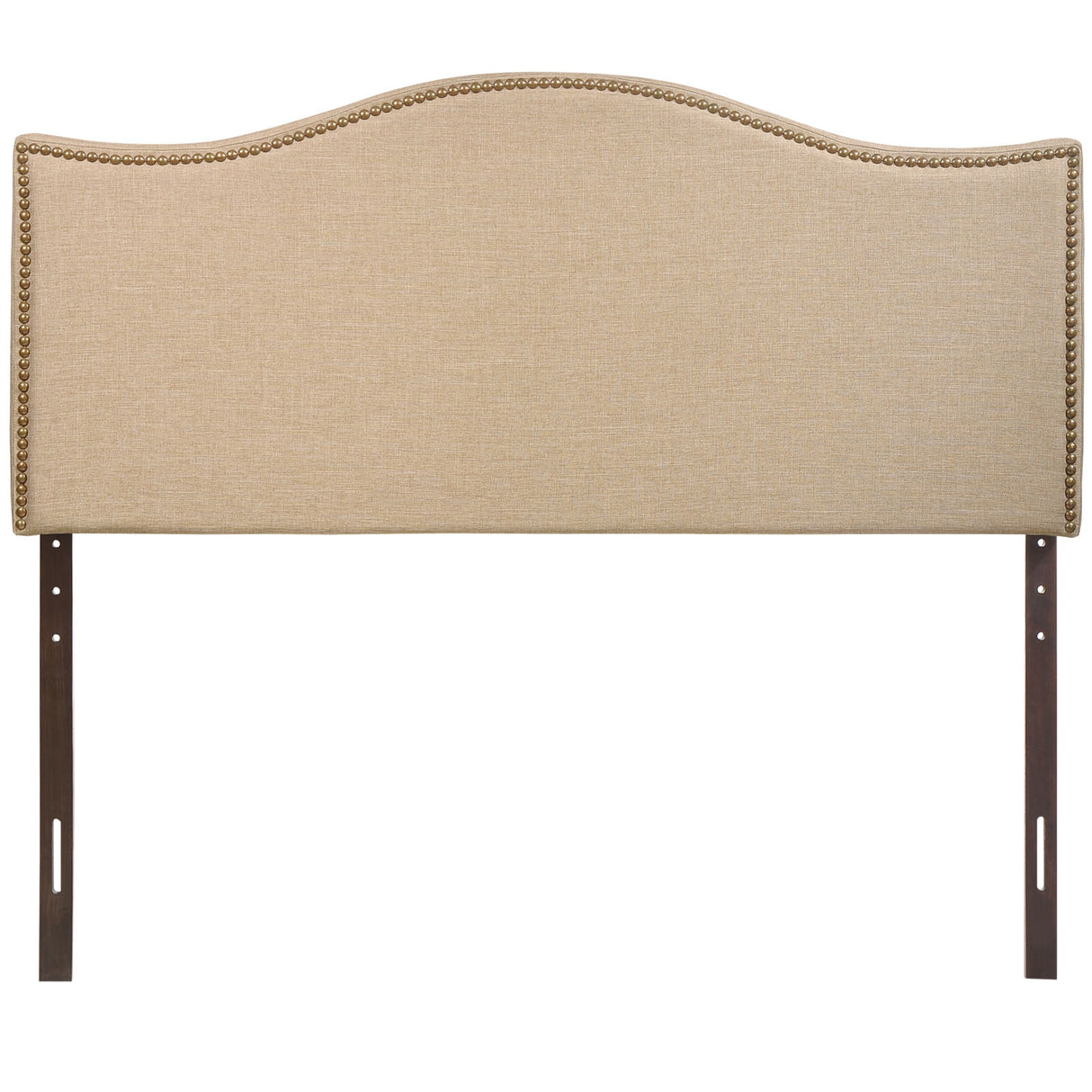 Modern Curl Nailhead Upholstered Headboard - Bedroom Bed Headboard - BUILDMYPLACE