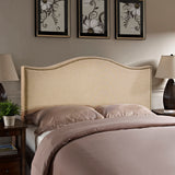 Modern Curl Nailhead Upholstered Headboard - Bedroom Bed Headboard - BUILDMYPLACE