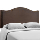 Modern Curl Nailhead Upholstered Headboard - Bedroom Bed Headboard - BUILDMYPLACE