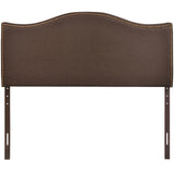 Modern Curl Nailhead Upholstered Headboard - Bedroom Bed Headboard - BUILDMYPLACE