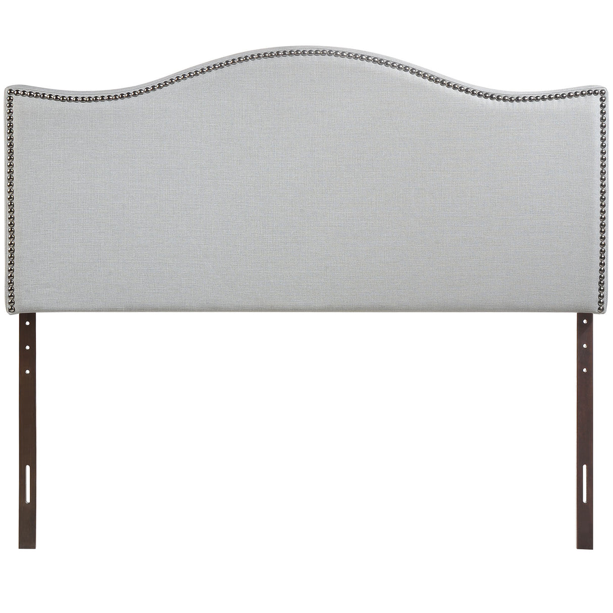 Modern Curl Nailhead Upholstered Headboard - Bedroom Bed Headboard - BUILDMYPLACE